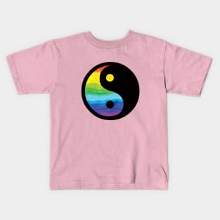 rainbow yin yang Kids T-Shirt